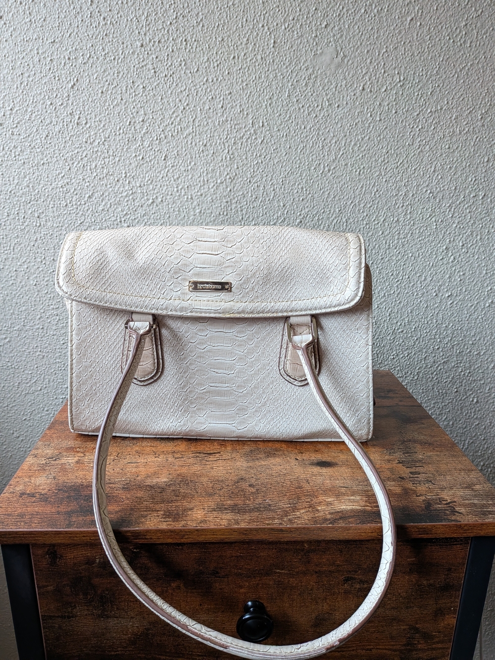 Liz Claiborne White Textured Satchel